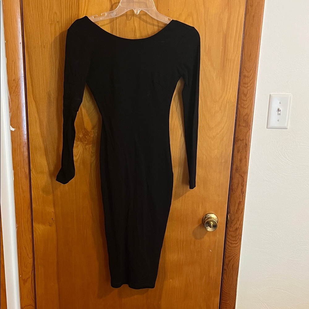 Lulu's Classic Black Long Sleeve Dress